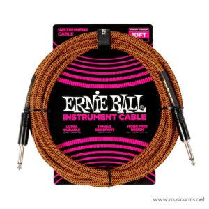 Ernie Ball Braided Instrument Cable Straight/Straight สายแจ็คราคาถูกสุด