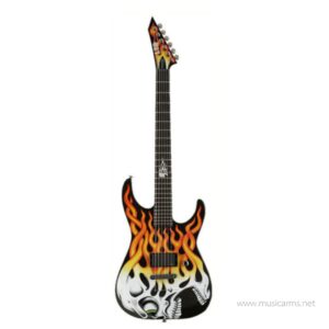 LTD Screaming Flaming Skull Black with graphicราคาถูกสุด