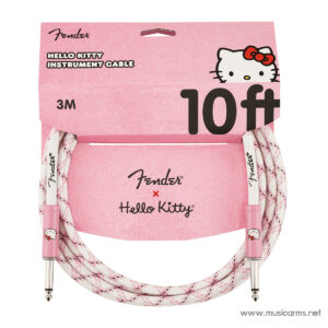 Fender x Hello Kitty White/Pink Woven Cable สายแจ็คราคาถูกสุด