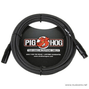 Pig Hog Black & White Woven Mic Cable, 20ft XLR Microphone Cableราคาถูกสุด