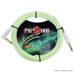 Pig Hog Glow In The Dark Instrument Cable – Right Angle 10ft Cableราคาถูกสุด