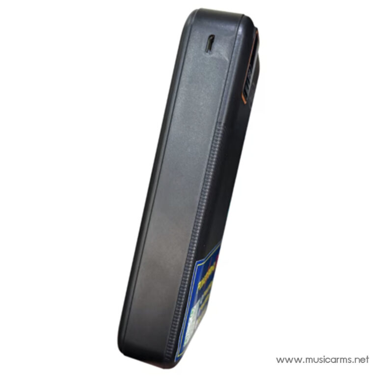 Slim black plastic, upright rectangular case with a small top slot and a blue-labeled panel on the lower side; appears to be a handheld cartridge-style device. ขายราคาพิเศษ
