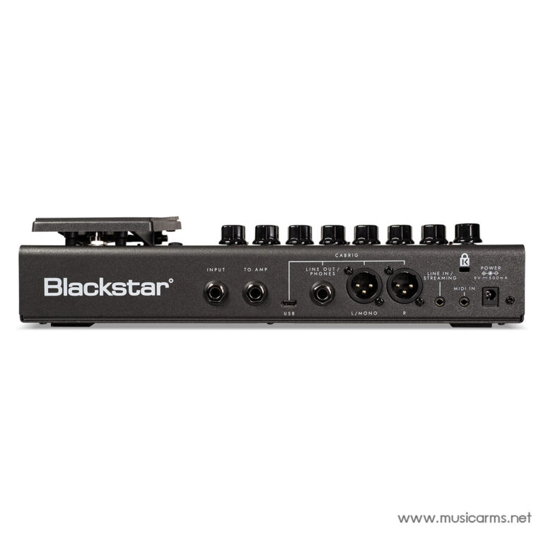 Back panel of a Blackstar multi-effects/interface showing USB, input, line out, and MIDI/aux connections for guitar rig setup ขายราคาพิเศษ