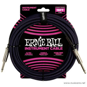 Ernie Ball Braided Cables 18Ft. (5.49m) Straight/Straight สายแจ็คราคาถูกสุด