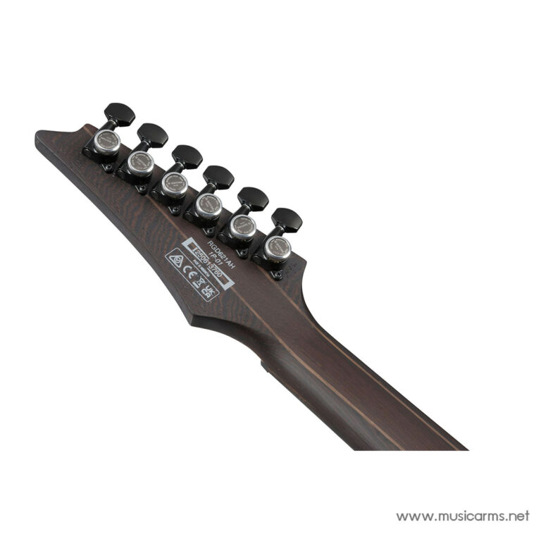 Six tuning pegs on a dark wood guitar headstock against a white background (guitar neck extending diagonally). ขายราคาพิเศษ