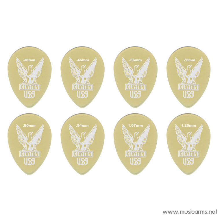 Clayton Ultem Gold Small Teardrop ปิ๊กกีตาร์ ขายราคาพิเศษ