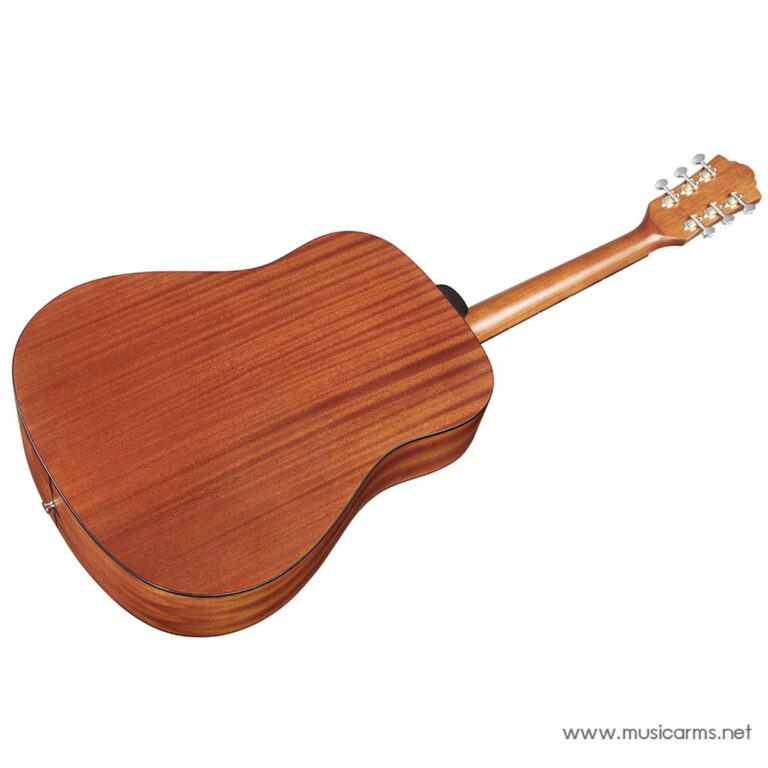 Back view of an acoustic guitar with a warm brown wood finish, neck extending to the headstock on the right. ขายราคาพิเศษ