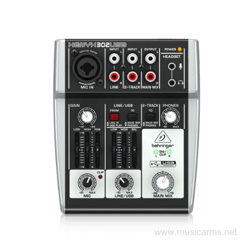 Behringer XENYX 302USB อนาล็อกมิกเซอร์ ช่องเสียบไมค์ 1 ช่อง
