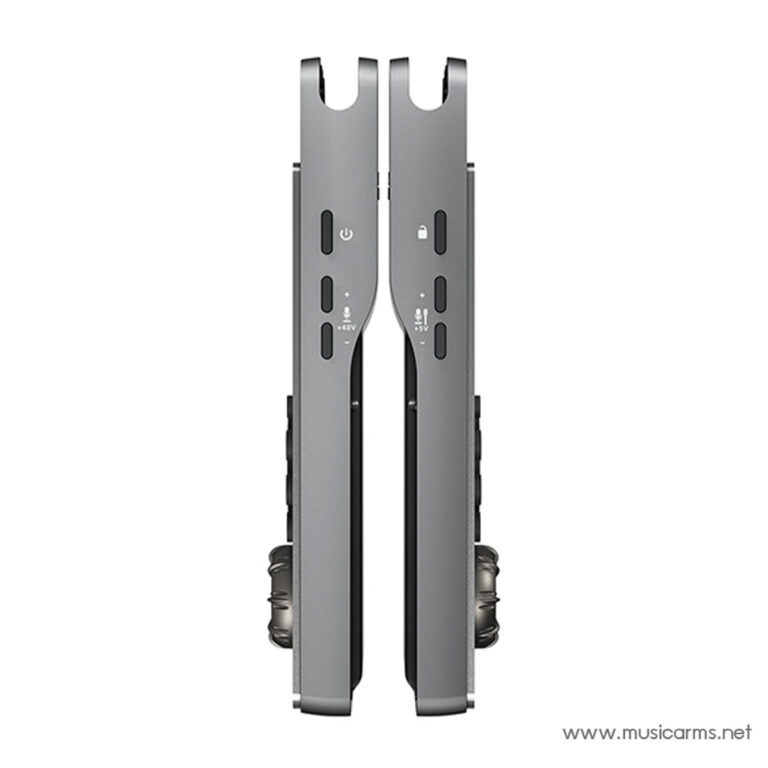 Two identical gray electronic devices shown from the side, placed back-to-back, each with a vertical row of buttons and indicators on the front panel. ขายราคาพิเศษ