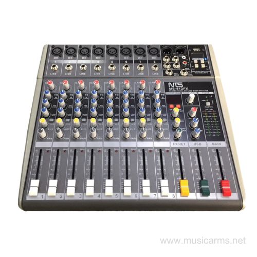 NTS MS-812FX มิกเซอร์อนาล็อก เสียบไมค์ได้ 8 ช่อง 1 Aux มอนิเตอร์