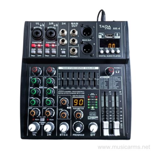 TADA AK-4 มิกเซอร์อนาล็อก 4 แชนเนล พร้อมบลูทูธและเอฟเฟกต์ 99 DSP