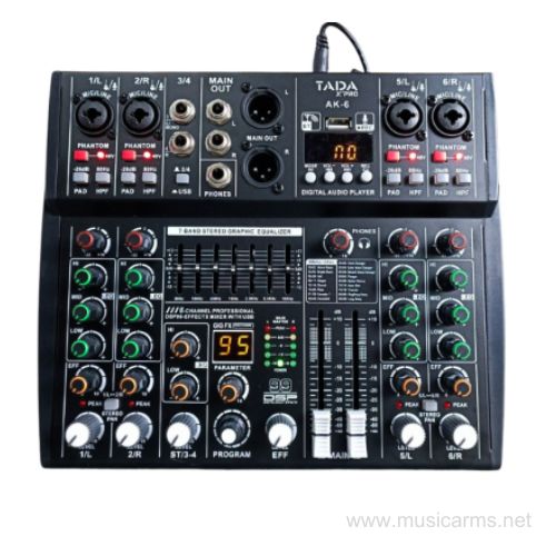 TADA AK-6 มิกเซอร์อนาล็อก 6 แชนเนล พร้อมบลูทูธและเอฟเฟกต์ 99 DSP
