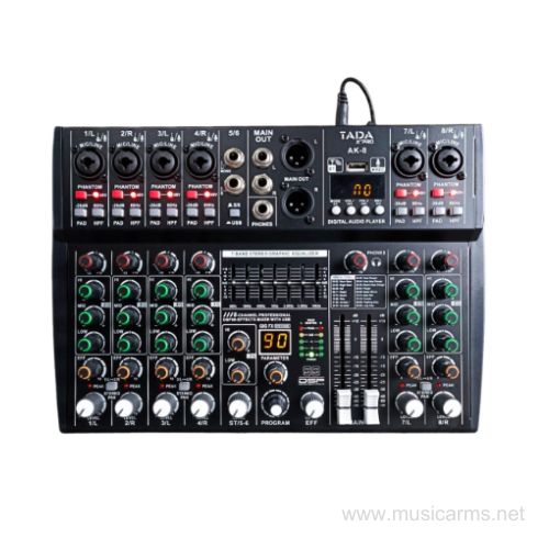 TADA AK-8 มิกเซอร์อนาล็อก 8 แชนเนล พร้อมบลูทูธและเอฟเฟกต์ 99 DSP