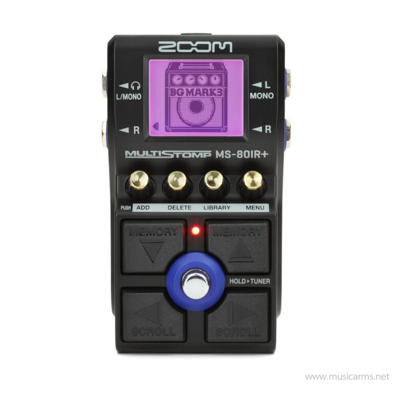Zoom Multistomp MS-80IR+ guitar effects pedal with purple LCD screen and row of footswitches ขายราคาพิเศษ
