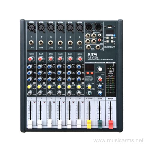NTS FX-610D มิกเซอร์อนาล็อก เสียบไมค์ได้ 6 ช่อง 1 Aux มอนิเตอร์