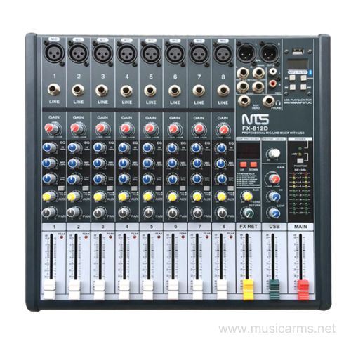NTS FX-812D อนาล็อกมิกเซอร์ เสียบไมค์ได้ 8 ช่อง มอนิเตอร์ 1 Aux