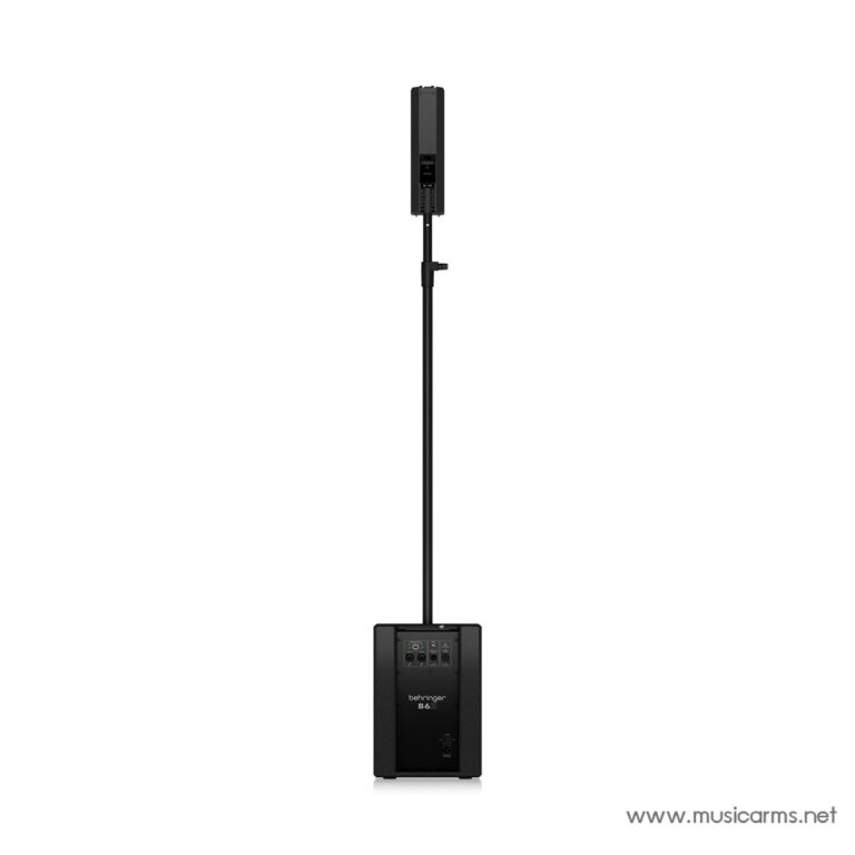 Behringer PA system: a powered speaker on the floor with a vertical pole and a wireless mic receiver mounted at the top. ขายราคาพิเศษ