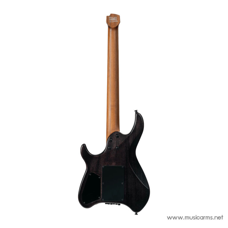 Back view of a dark-finished electric guitar with a wooden neck and black rear plates. ขายราคาพิเศษ