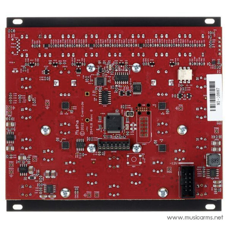 Red printed circuit board (PCB) densely populated with components, connectors, and mounting holes; appears to be an electronic control board. ขายราคาพิเศษ