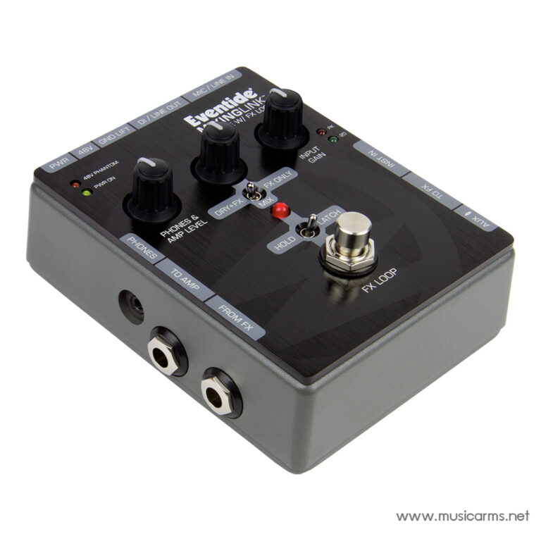 Compact guitar effects pedal with three knobs, a footswitch, and side input/output jacks labeled FX LOOP and TO AMP. ขายราคาพิเศษ