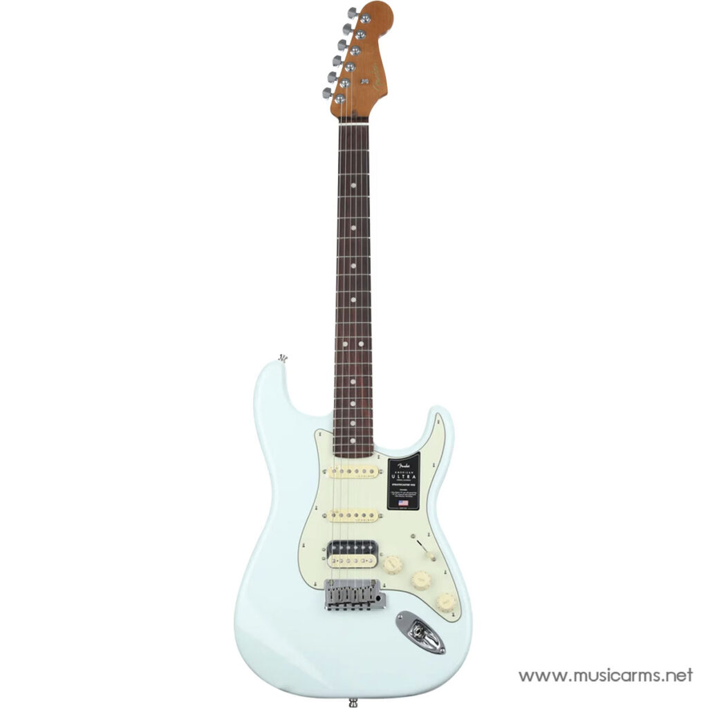 Fender American Ultra Stratocaster HSS Electric Guitar Sonic Blue with Roasted Maple Neck and Rosewood
