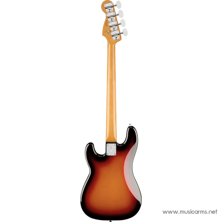 Back view of a sunburst electric guitar with a maple neck and headstock, showing tuning pegs and glossy body finish. ขายราคาพิเศษ