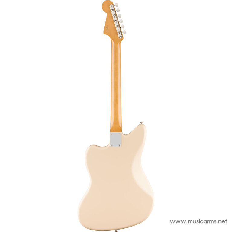 Cream-colored solid-body electric guitar photographed from the back, showing a maple neck, backplate, and neck-to-body joint. ขายราคาพิเศษ
