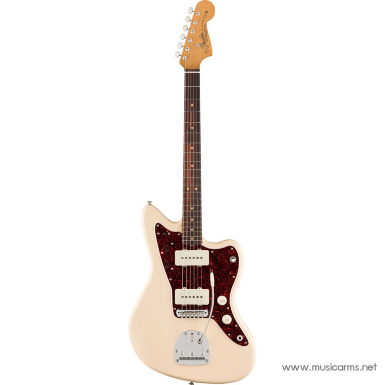 Cream Fender Telecaster-style electric guitar with a red tortoiseshell pickguard and two single-coil pickups, on a white background. ขายราคาพิเศษ
