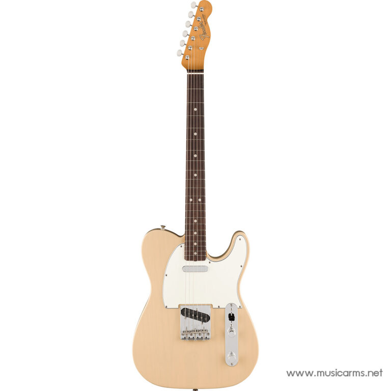 Natural finish Fender Telecaster electric guitar with rosewood fretboard, white pickguard, and chrome hardware on a white background ขายราคาพิเศษ