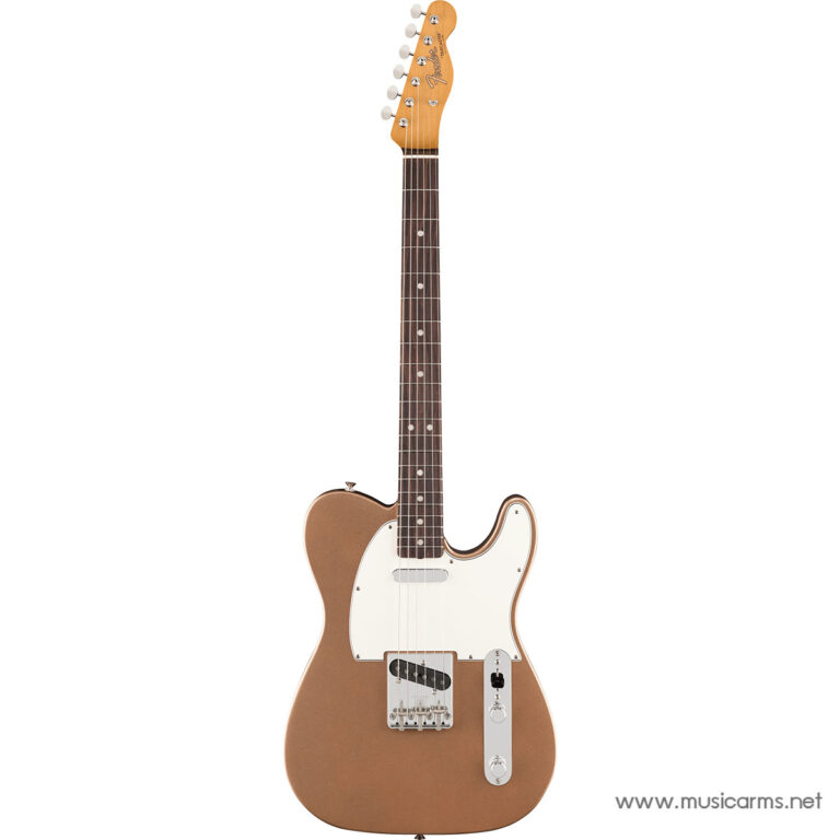 Copper-brown Fender Telecaster-style electric guitar with a white pickguard, two pickups, and chrome hardware, shown against a white background. ขายราคาพิเศษ