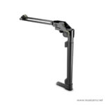 Adjustable black microphone boom arm mounted to a vertical stand with clamps and joint joints, photographed against a white background, brand visible at corner. ลดราคาพิเศษ