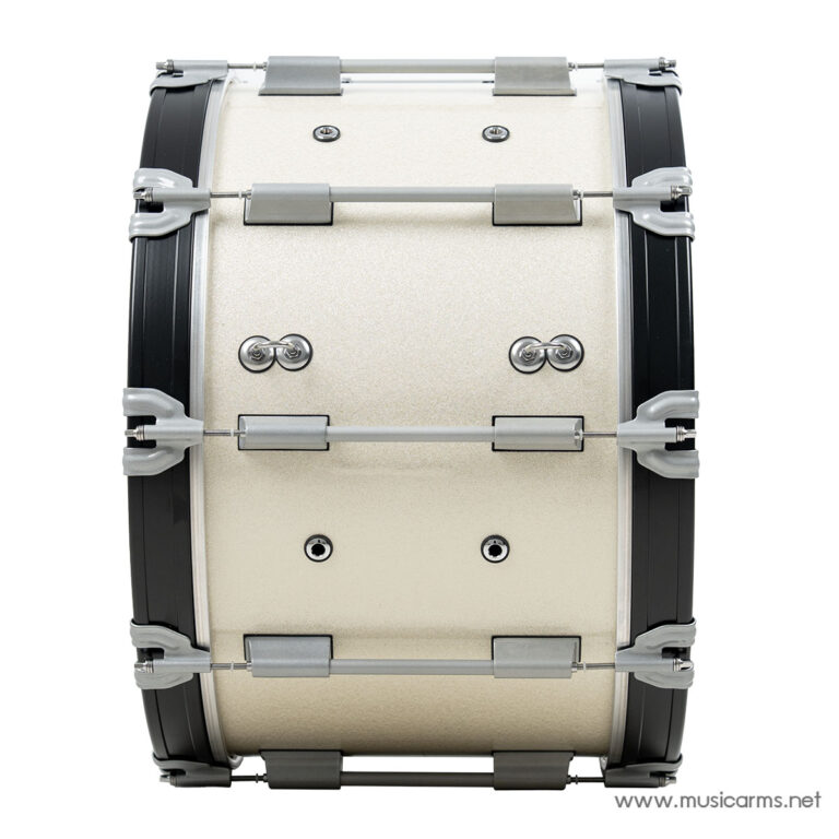 Beige snare drum with metal lugs and tension rods on a white background (drum shell in center). ขายราคาพิเศษ