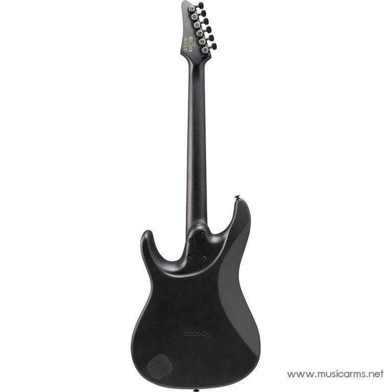 Back view of a black electric guitar showing neck, body, and control cavity cover. ขายราคาพิเศษ