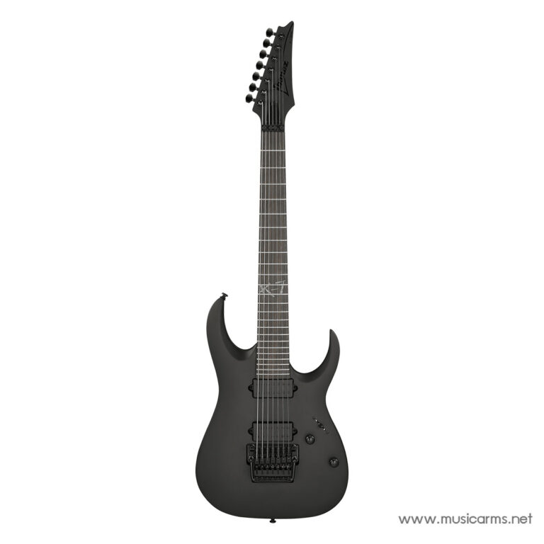 Black 7–string electric guitar with a matte finish, Floyd Rose bridge, and dual humbucker pickups (Musicarms.net watermark). ขายราคาพิเศษ