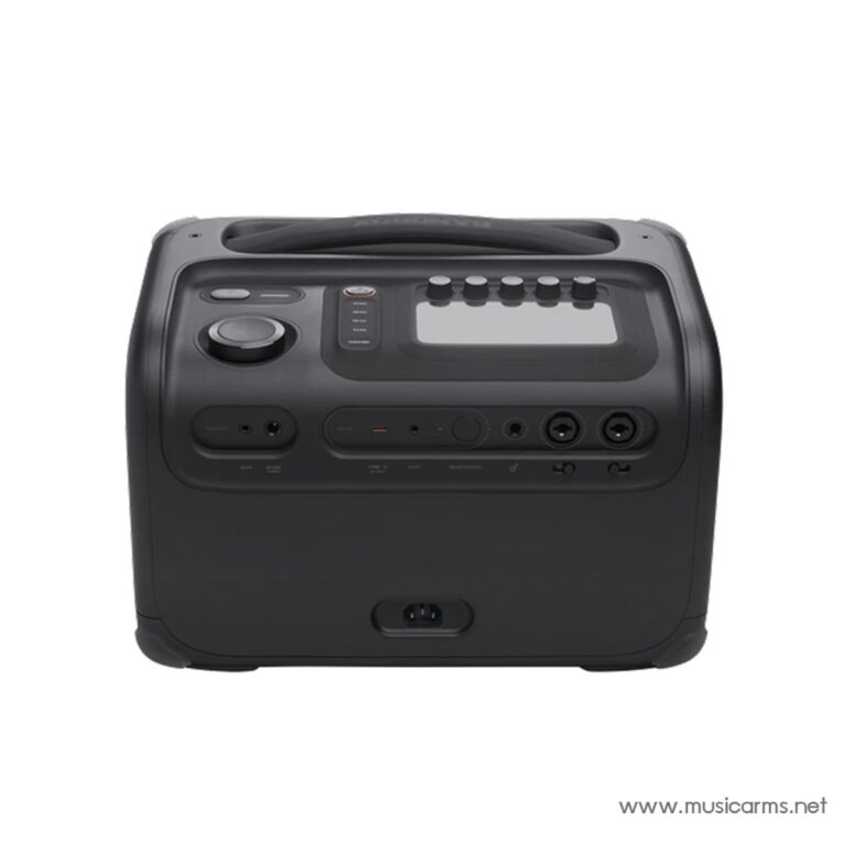 Portable black/gray handheld amplifier with a top handle and multiple control knobs and input jacks on the front panel ขายราคาพิเศษ