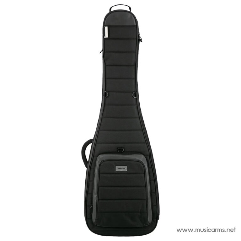 Black padded guitar case with top handle and front pocket for accessories (guitar shape). ขายราคาพิเศษ
