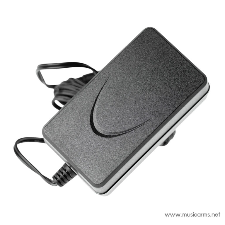 Rectangular black music pedal with a textured top and coiled cables attached, used as a footswitch for instruments. ขายราคาพิเศษ