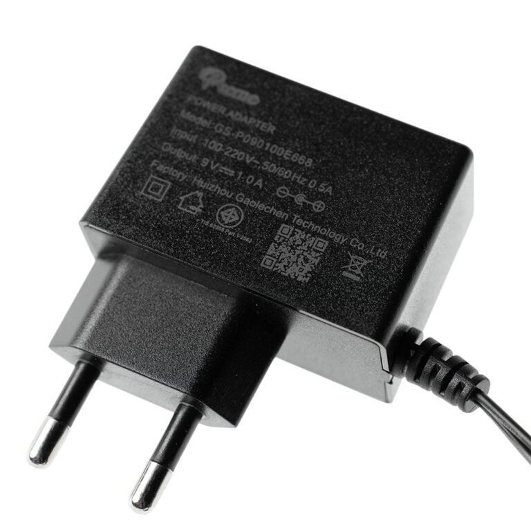 European two-pin wall charger with attached power cord, used to power small devices. ขายราคาพิเศษ