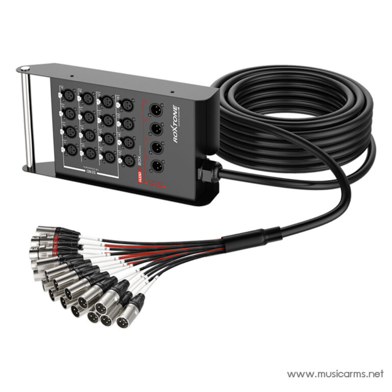 Multichannel audio stage box with numerous XLR inputs and a long snake cable for connecting mics to a mixer or audio interface. ขายราคาพิเศษ