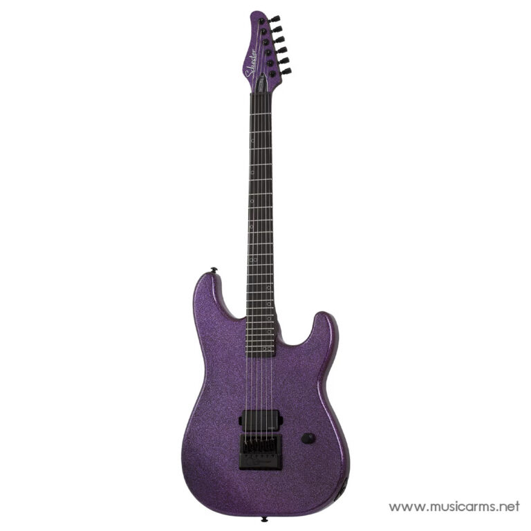 Purple glitter electric guitar with a black bridge pickup, mounted on a solid body with a dark fretboard and chrome hardware. ขายราคาพิเศษ