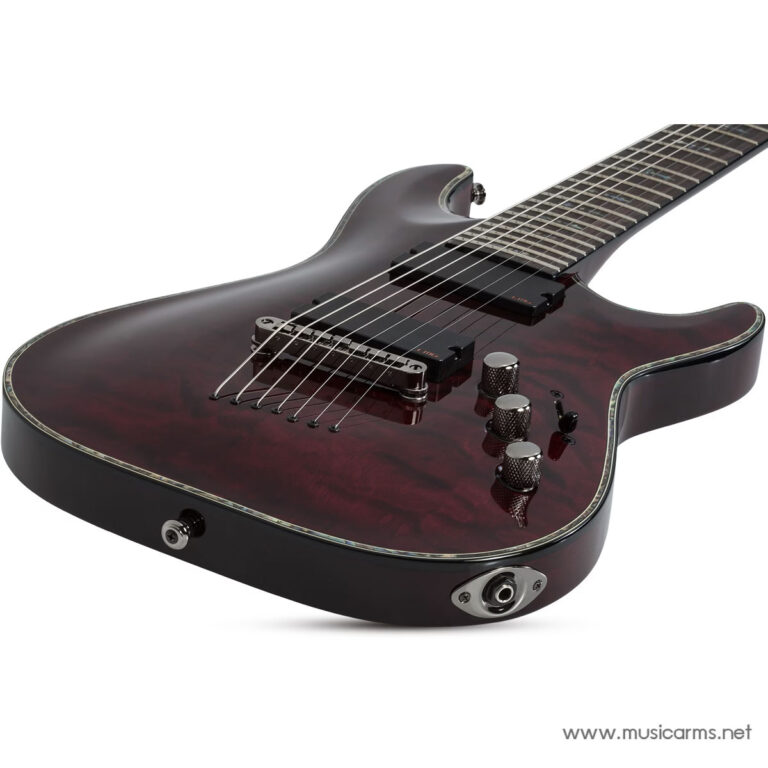 Dark red electric guitar with a glossy finish, dual humbucker pickups, and chrome hardware on a white background (product photo). ขายราคาพิเศษ
