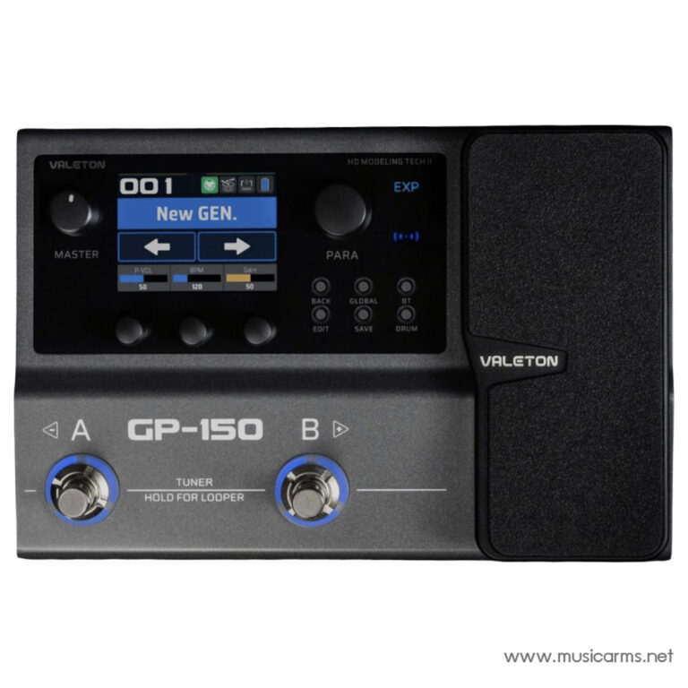 Valeton GP-150 multi-effects guitar pedal with two footswitch knobs and a small LCD screen on top panel ขายราคาพิเศษ