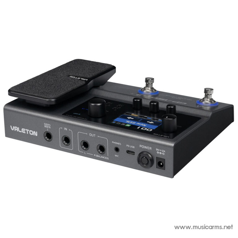 Valeton guitar multi-effects processor with footpedal and blue-lit display, shown from a front angle. ขายราคาพิเศษ