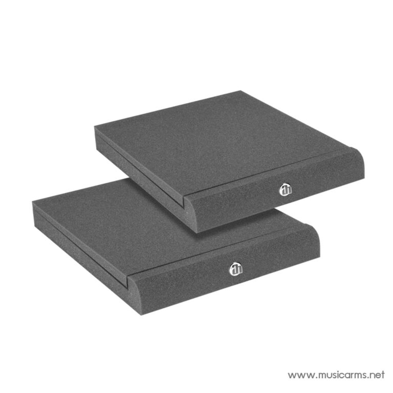 Two dark foam blocks stacked diagonally with rounded front edges and a small circular logo on the side. ขายราคาพิเศษ