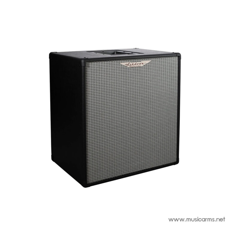 Black guitar amplifier cabinet with a gray woven grille and the Ashdown logo on the front, set against a white background. ขายราคาพิเศษ