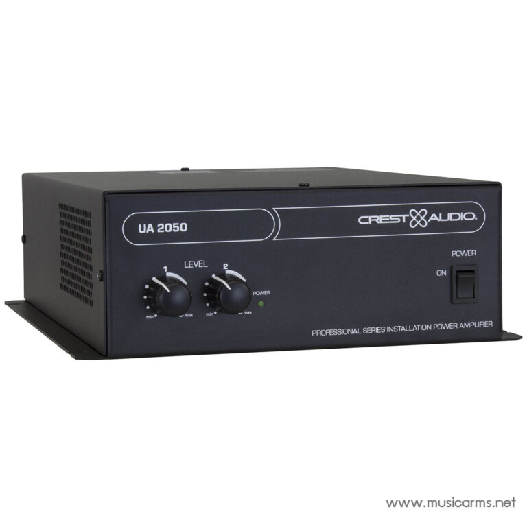 Crest Audio UA2050 professional power amplifier front panel with two level knobs and power switch ขายราคาพิเศษ