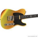 Gold electric guitar with a black pickguard and gold hardware on a white background. ขายราคาพิเศษ