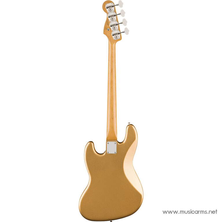 Gold electric guitar seen from behind, headstock at top and contoured body on a white background. ขายราคาพิเศษ
