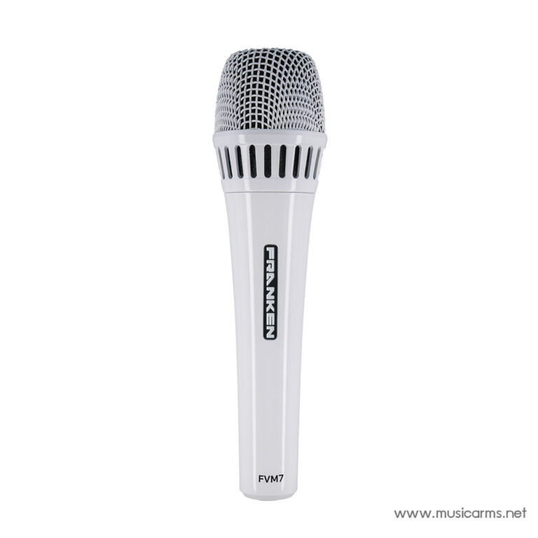 White handheld microphone with a metal grille and the Franken logo along the body, model FVM7 ขายราคาพิเศษ