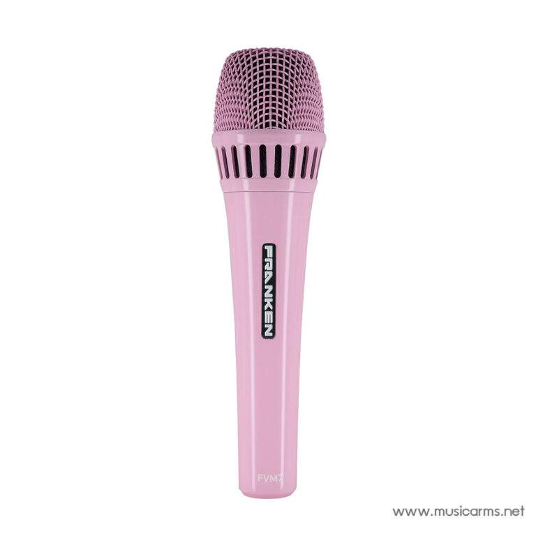 Pink handheld microphone with a vented grille and 'FRANKEN' logo along the handle. ขายราคาพิเศษ